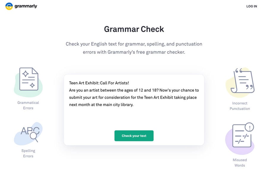 Example of Editor Tool by Grammarly