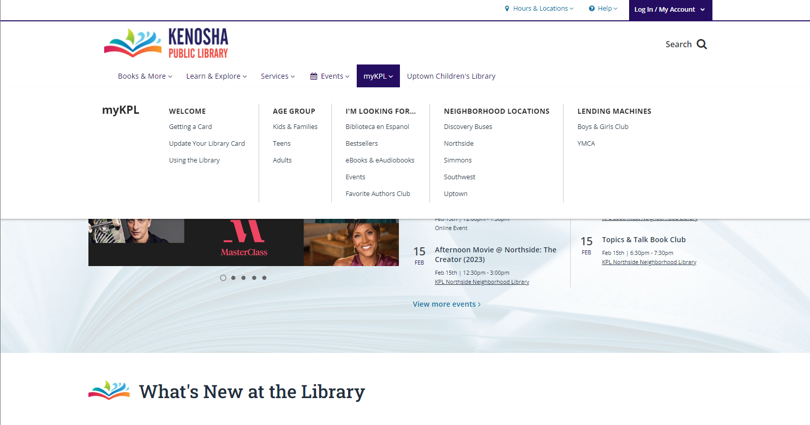 Screenshot-of-Kenosha-Public-Library-Menu