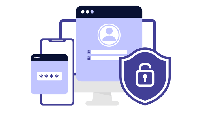 Trust, transparency, privacy and patron control build online trust - icon image of digital interactions