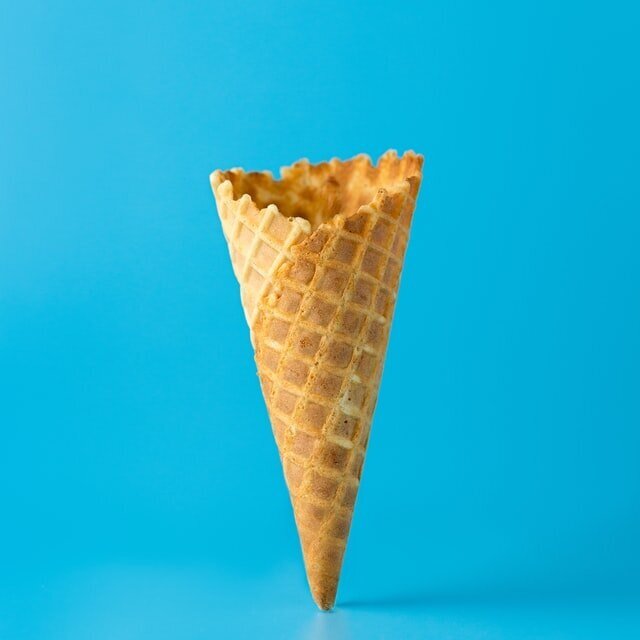 Editorial or playful ice cream cone, depending on your overall design.